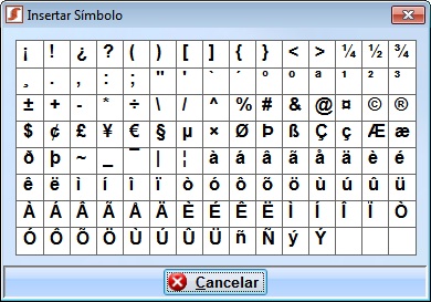 insertar simbolo
