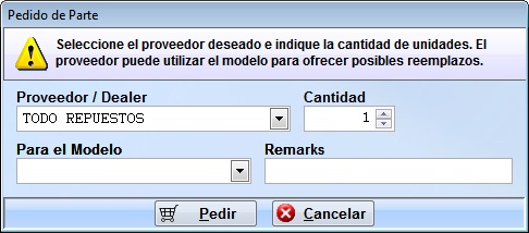 pedido parte
